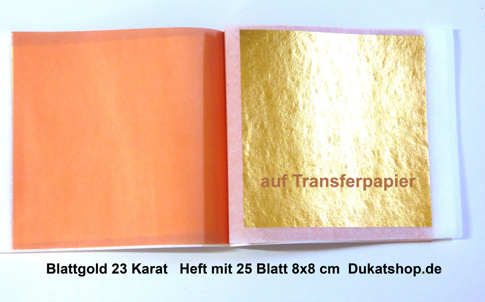 4 Hefte, 23 Karat 14 Gr., 8x8 cm, Transferpapier