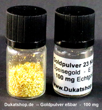 Goldpulver 100 mg, 23 Karat